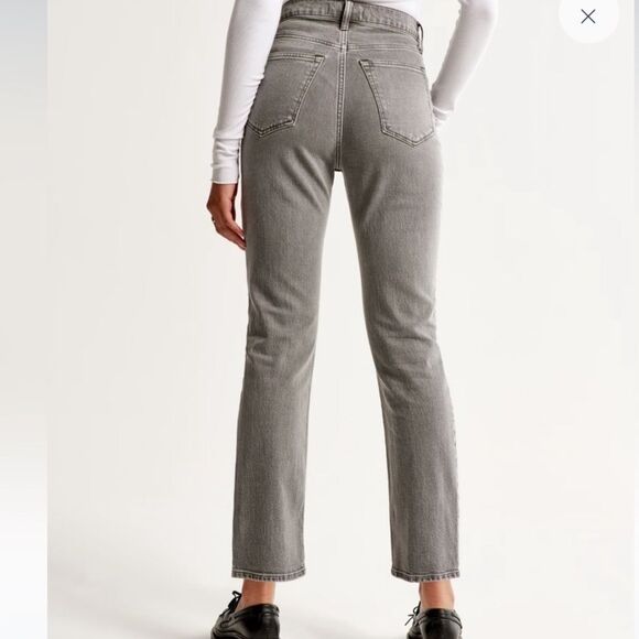 Abercrombie & Fitch- The Ankle Straight Ultra High Rise Jeans Light Grey Wash 29 - Picture 2 of 8
